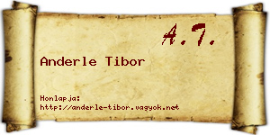 Anderle Tibor névjegykártya