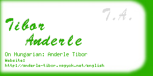 tibor anderle business card